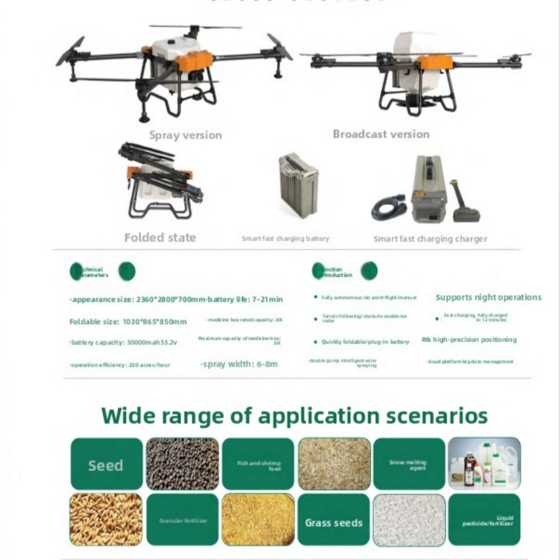 Plastic Electric Agricultural  - Drone Crop Sprayer reseña y precio