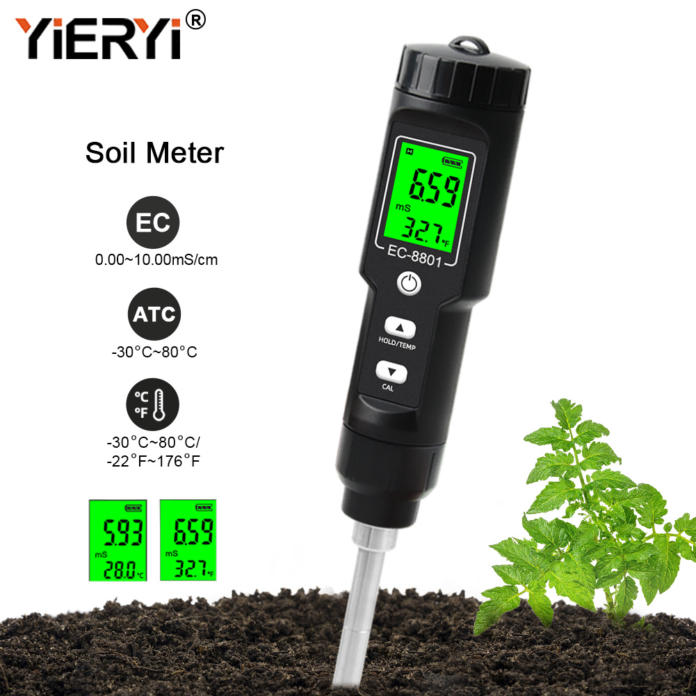 Yieryi EC/TEMP Soil Tester 0.0 - Agriculture Farming Hand Tools reseña y precio
