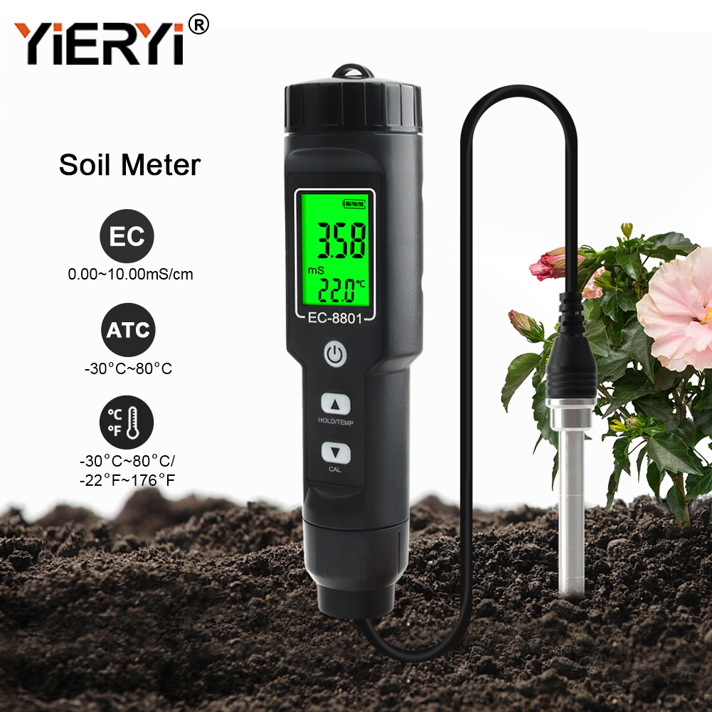 Yieryi EC/TEMP Soil Tester 0.0 - Agriculture Farming Hand Tools reseña y precio