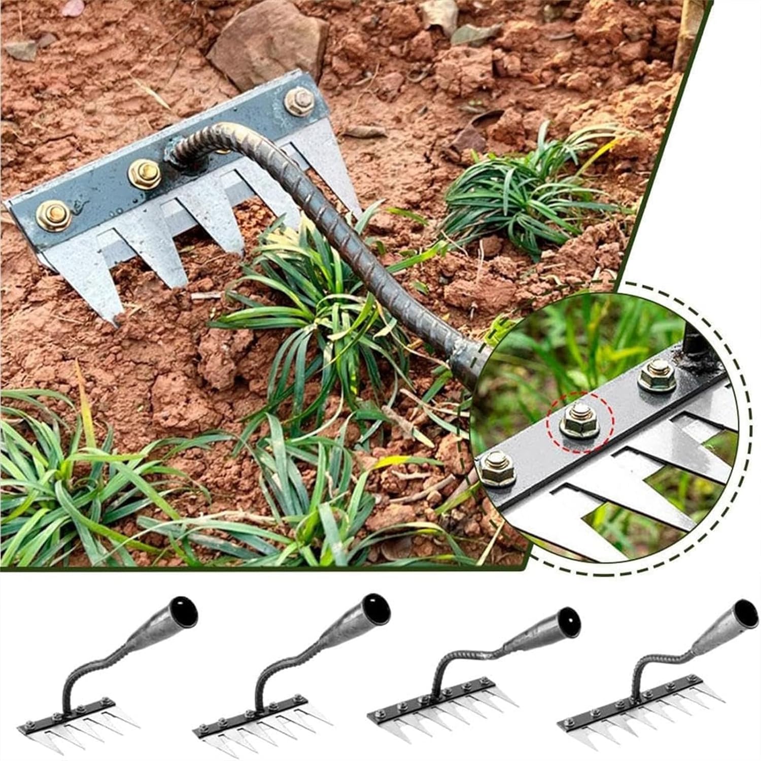 5/6/7/8 Teeth Metal Rake Garde - Agriculture Farming Hand Tools reseña y precio