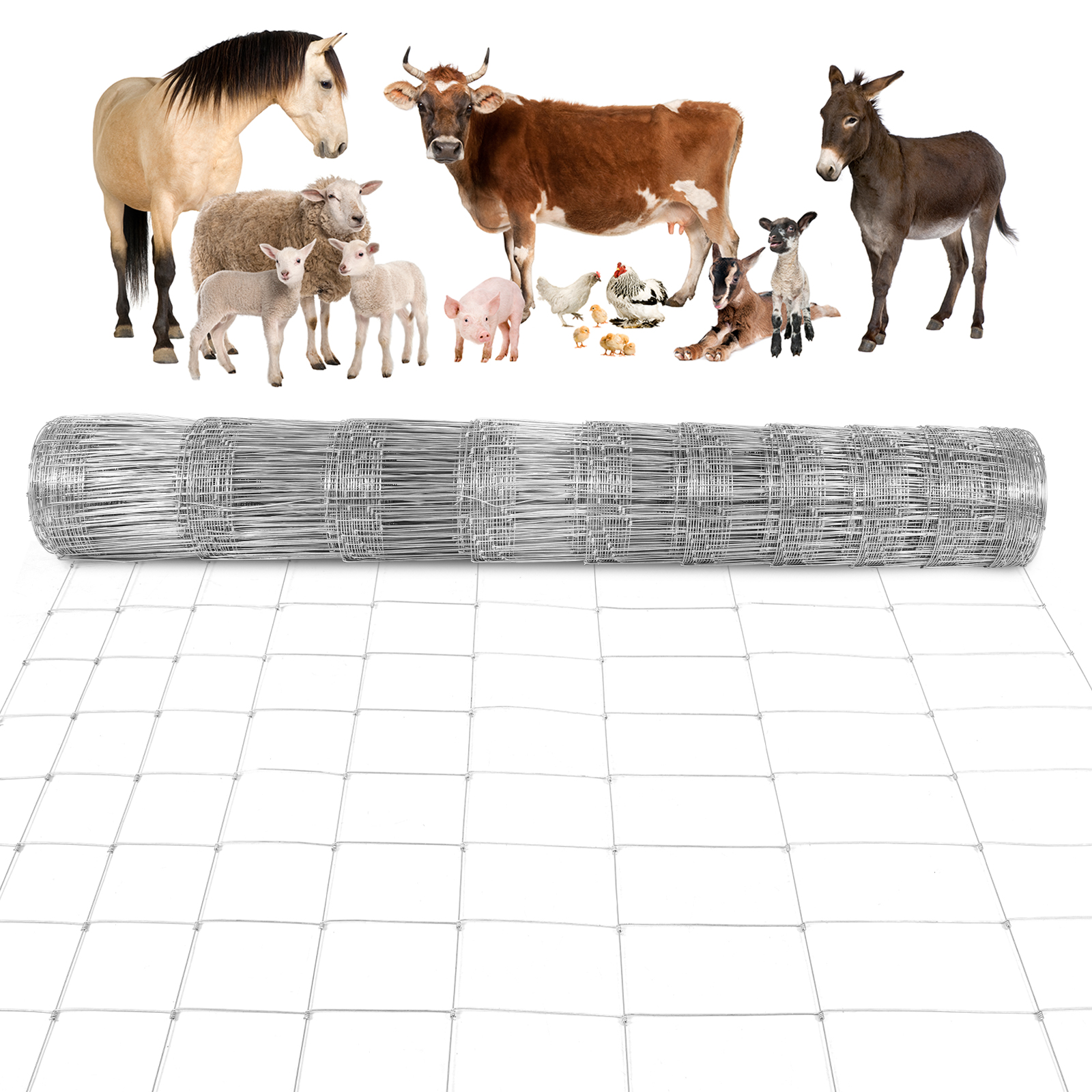 5FT/6FT Metal Farm Fence Net A - Agriculture Gardening Farming reseña y precio