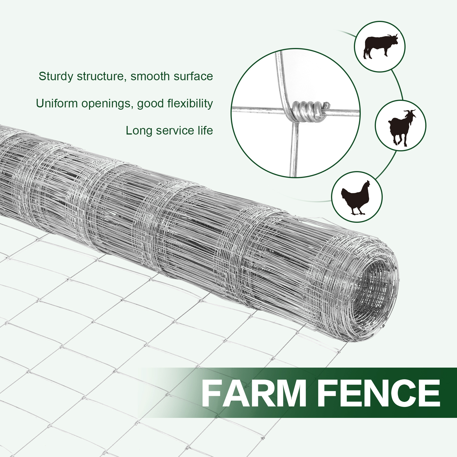 5FT/6FT Metal Farm Fence Net A - Agriculture Gardening Farming reseña y precio